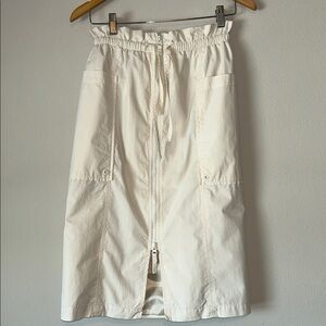 Free People Ivory Shell Cargo Utility Skirt Size XS TP zip front